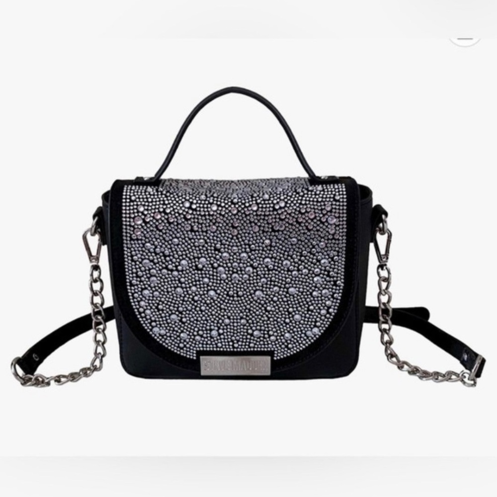 New Black Rhinestone Steve Madden purse bag crossbody NWT Multi Bmelodie Stone